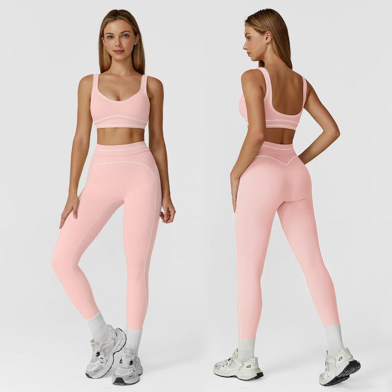 MFVIM Women'S Two-Piece Sports Set, Comfortable Activewear for Fitness and Gym, Athletic Clothing for Everyday Use Summer Sportswear Yoga Bottoms Sporty Casual Seamless