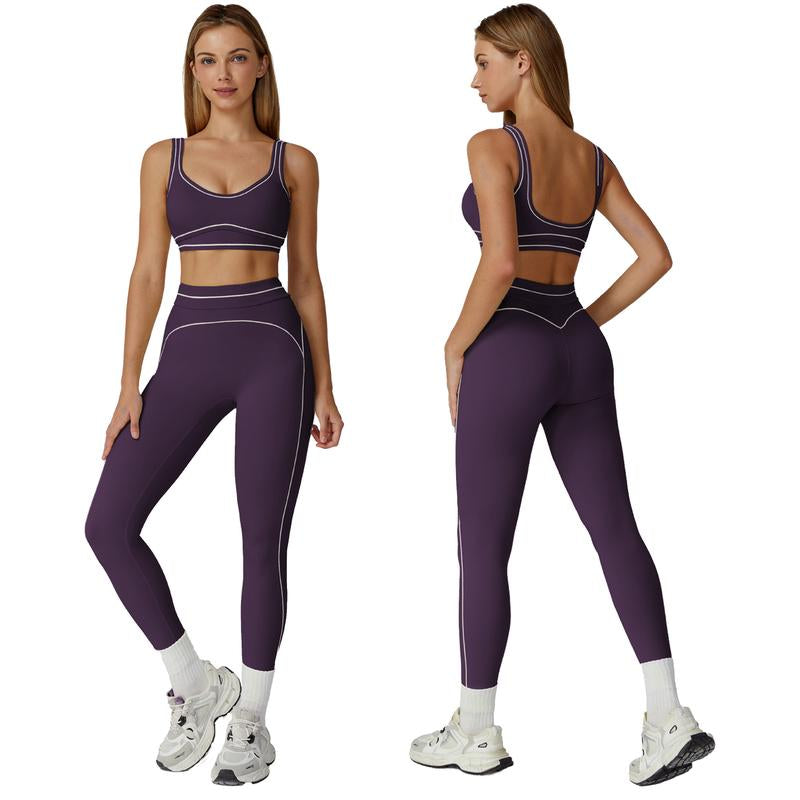 MFVIM Women'S Two-Piece Sports Set, Comfortable Activewear for Fitness and Gym, Athletic Clothing for Everyday Use Summer Sportswear Yoga Bottoms Sporty Casual Seamless