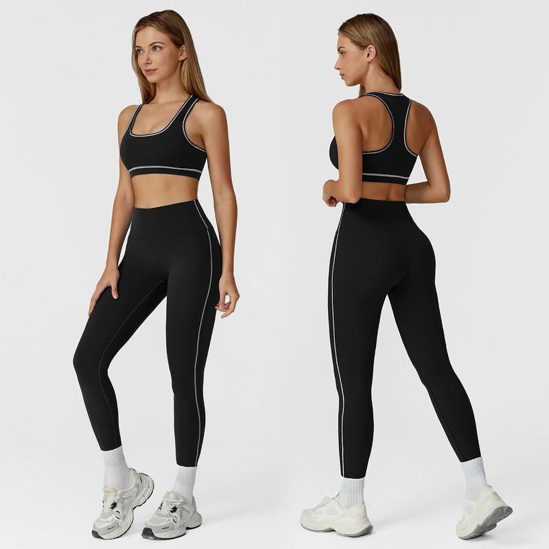 MFVIM Women'S Two-Piece Sports Set, Comfortable Activewear for Fitness and Gym, Athletic Clothing for Everyday Use Summer Sportswear Yoga Bottoms Sporty Casual Seamless