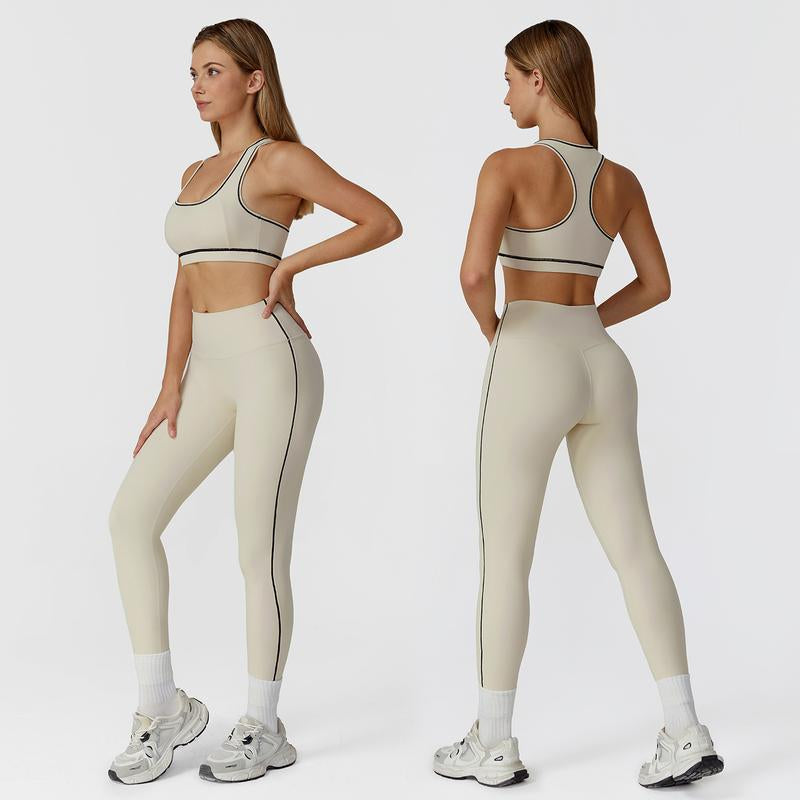 MFVIM Women'S Two-Piece Sports Set, Comfortable Activewear for Fitness and Gym, Athletic Clothing for Everyday Use Summer Sportswear Yoga Bottoms Sporty Casual Seamless