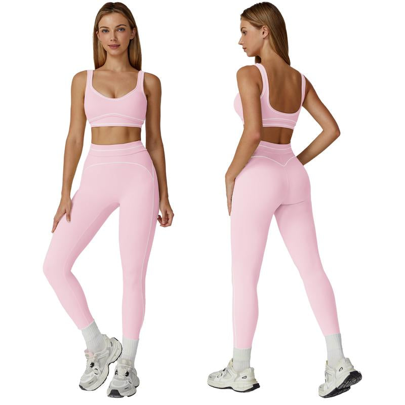 MFVIM Women'S Two-Piece Sports Set, Comfortable Activewear for Fitness and Gym, Athletic Clothing for Everyday Use Summer Sportswear Yoga Bottoms Sporty Casual Seamless