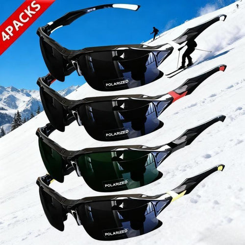 4 Packs Outdoor Polarized Sports Sunglasses for Travel Use Men and Women Windproof Ideal Baseball Running Fishing Golf and Driving Rimless Sun Protection Glasses Trends
