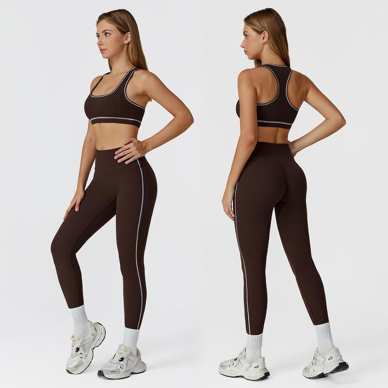 MFVIM Women'S Two-Piece Sports Set, Comfortable Activewear for Fitness and Gym, Athletic Clothing for Everyday Use Summer Sportswear Yoga Bottoms Sporty Casual Seamless