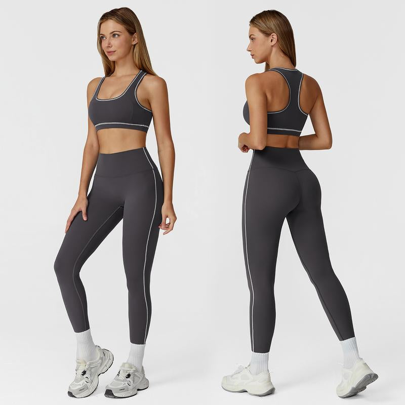 MFVIM Women'S Two-Piece Sports Set, Comfortable Activewear for Fitness and Gym, Athletic Clothing for Everyday Use Summer Sportswear Yoga Bottoms Sporty Casual Seamless