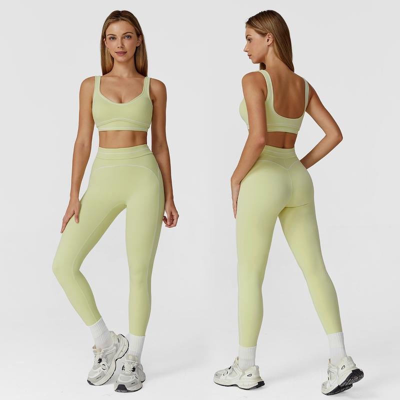 MFVIM Women'S Two-Piece Sports Set, Comfortable Activewear for Fitness and Gym, Athletic Clothing for Everyday Use Summer Sportswear Yoga Bottoms Sporty Casual Seamless